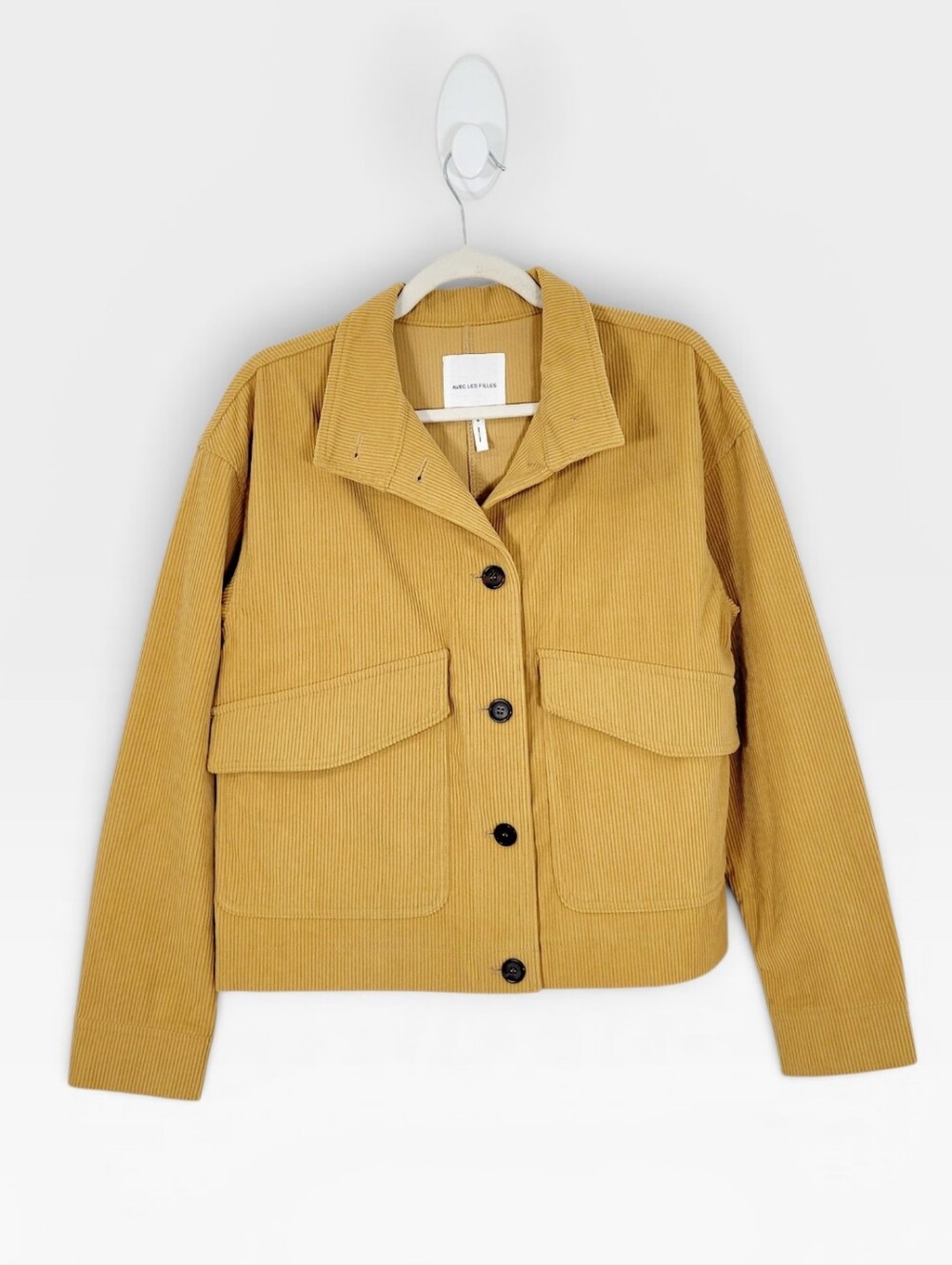 Avec Les Filles Oversized Crop Boxy Corduroy Shirt Jacket Shacket Small